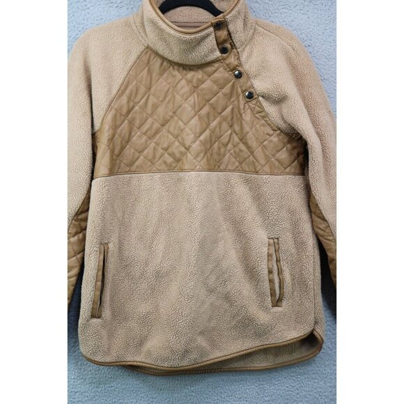 Abercrombie & Fitch Asymmetrical Snap-Up Fleece Sweatshirt-Size Medium - Picture 2 of 15